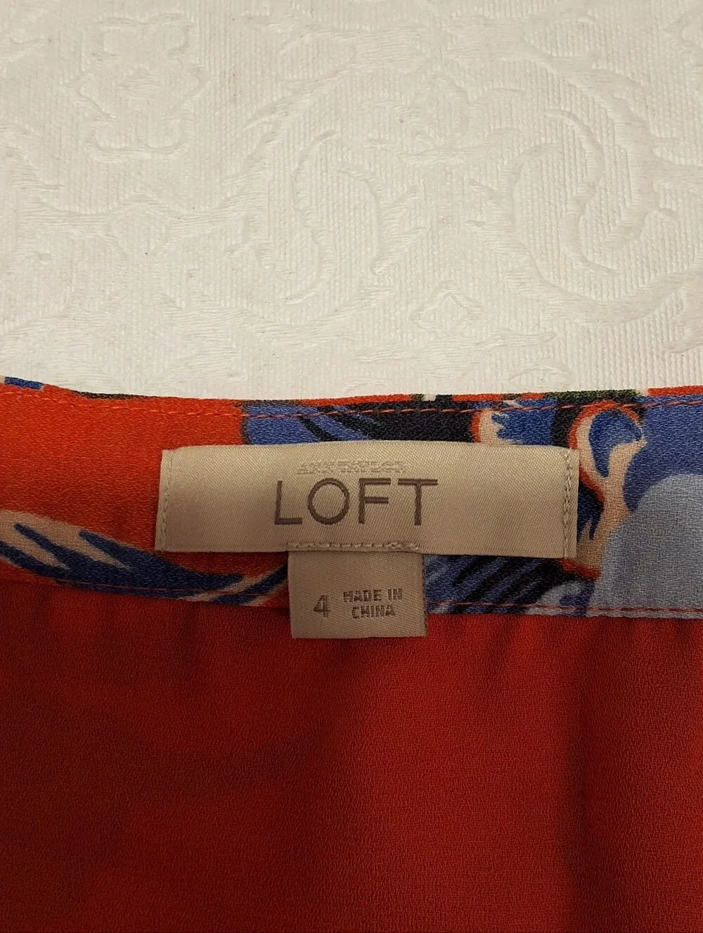 Ann Taylor Loft Women's Tangerine Floral Tiered Flippy Lined Skirt Size 4